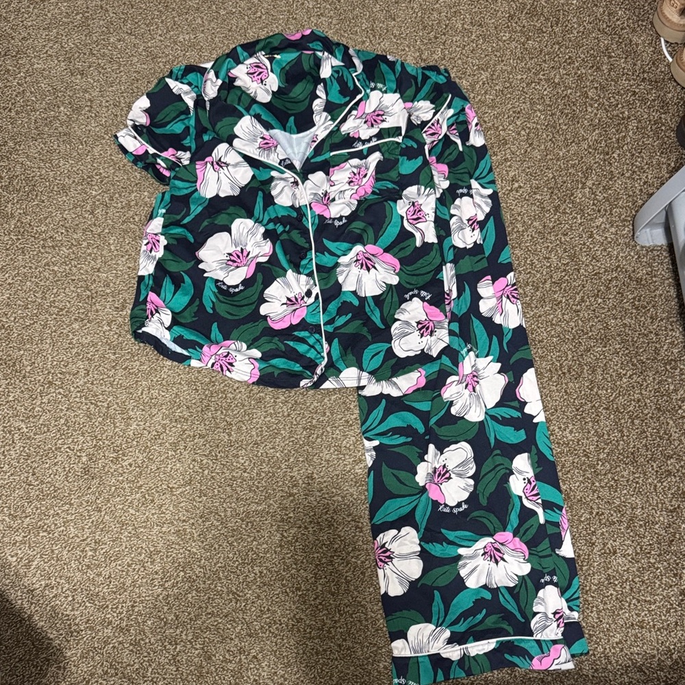 kate spade Pajama Set - Green and Pink Floral